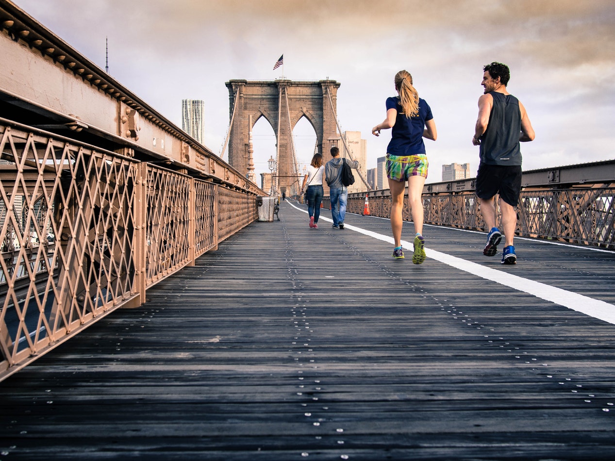 running across the brigde