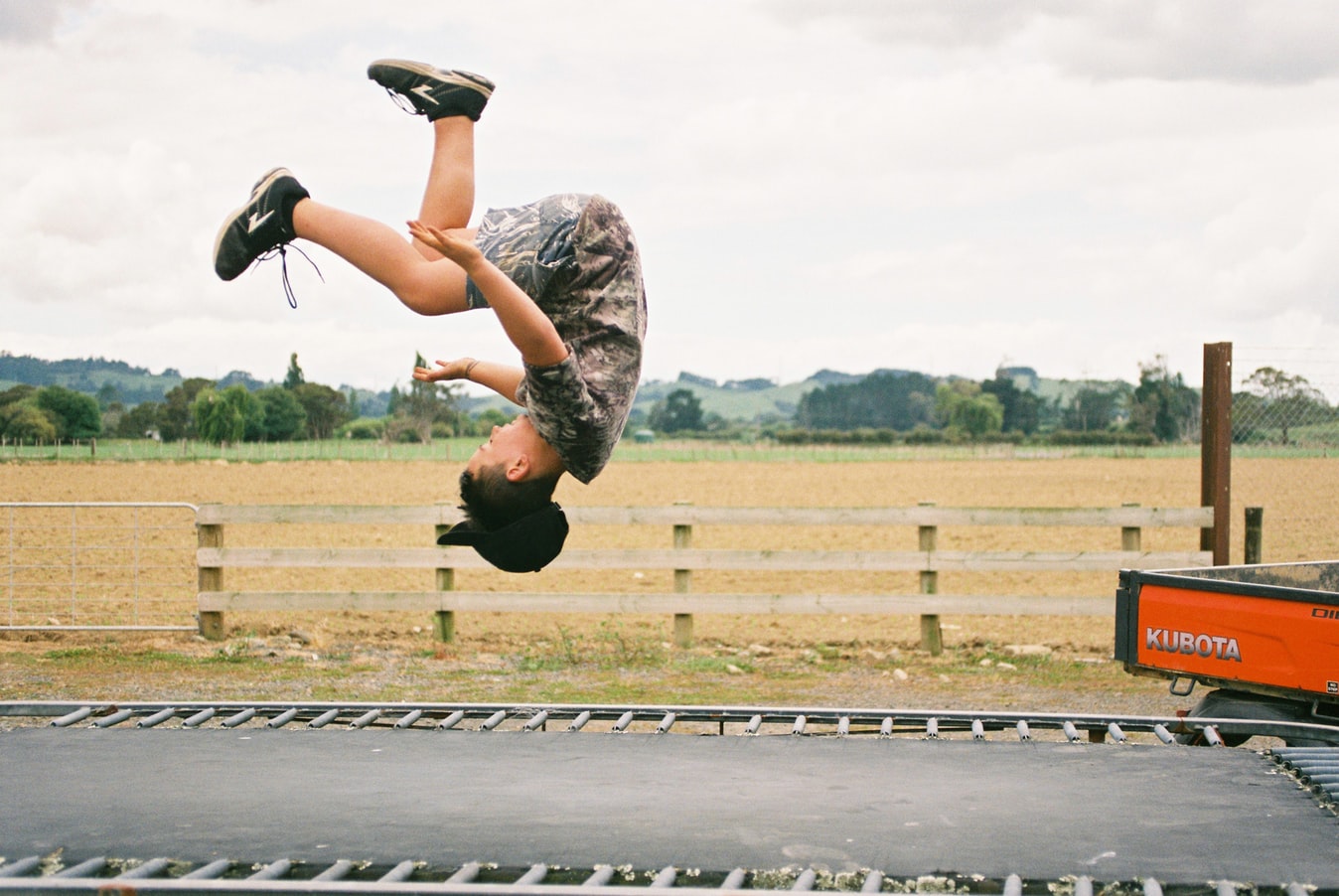 trampoline flip kid