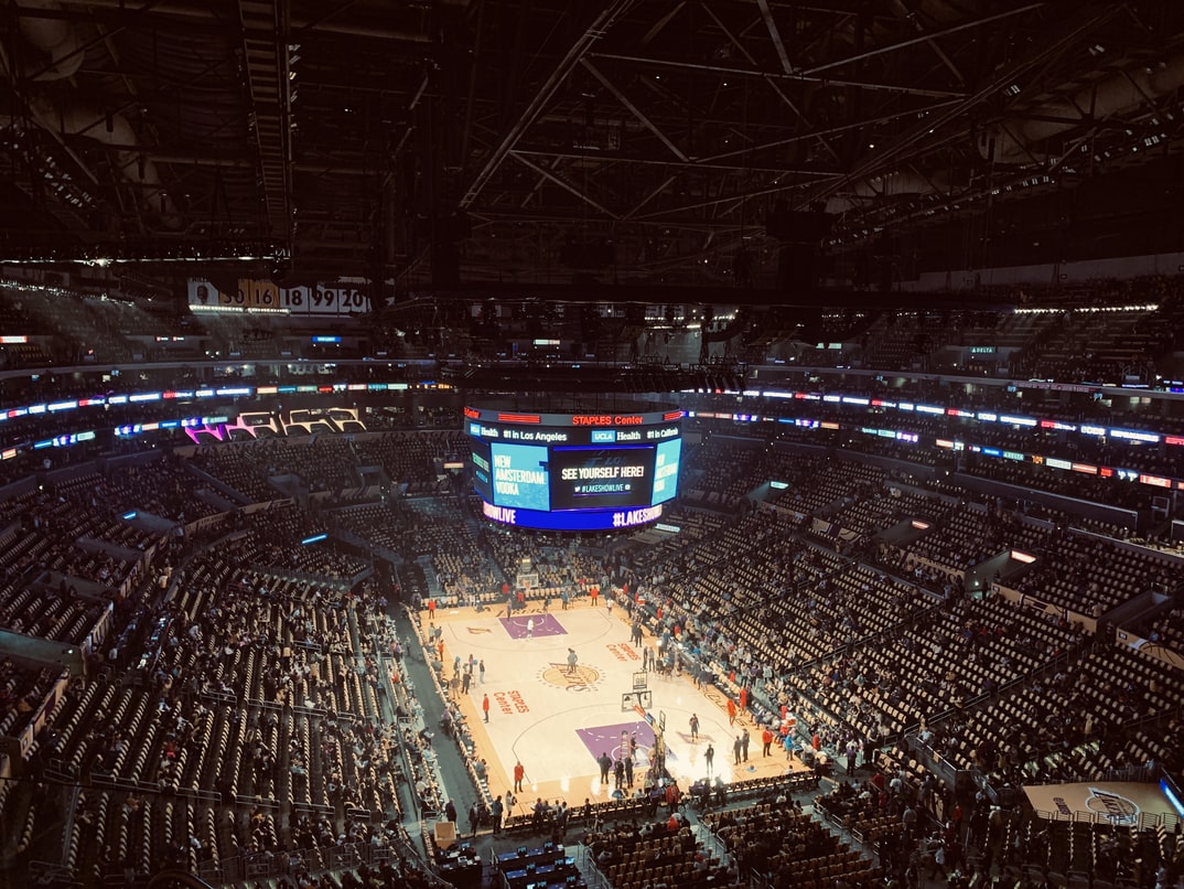 upper deck of a Los Angels Lakers Game